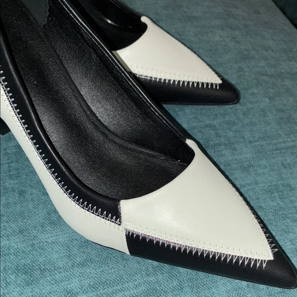 Elegant Black and White Women's Heels EU Sz 39 US Sz 8 nwot - Picture 5 of 7